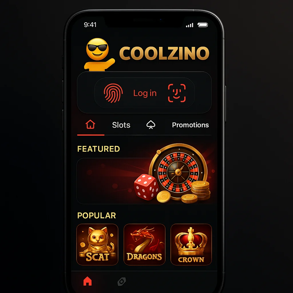 Interface de Desempenho Coolzino Casino App (Mobile)